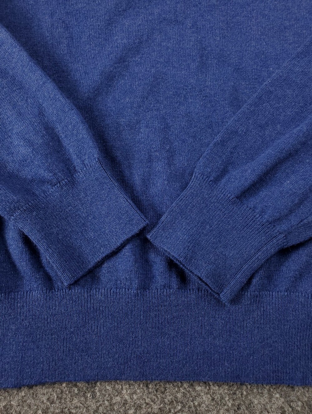 Collars & Co Cotton Cashmere Sweater Mens Medium Quarter Zip Pullover Blue NEW - Picture 8 of 10